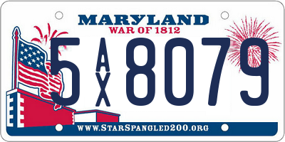 MD license plate 5AX8079