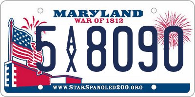 MD license plate 5AX8090