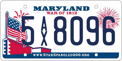 MD license plate 5AX8096