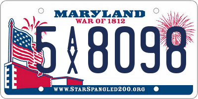 MD license plate 5AX8098