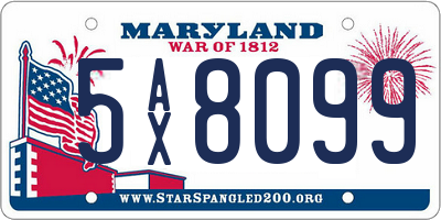 MD license plate 5AX8099