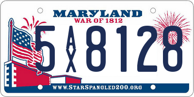 MD license plate 5AX8128