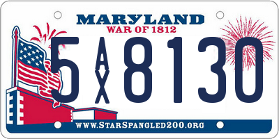 MD license plate 5AX8130