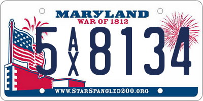MD license plate 5AX8134