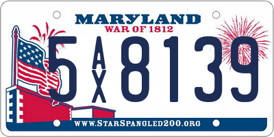 MD license plate 5AX8139
