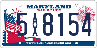 MD license plate 5AX8154