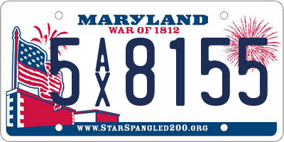 MD license plate 5AX8155