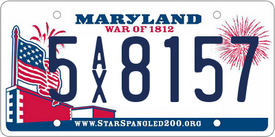MD license plate 5AX8157