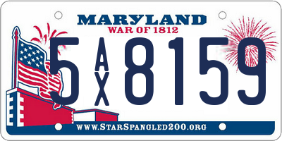 MD license plate 5AX8159
