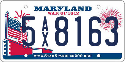 MD license plate 5AX8163