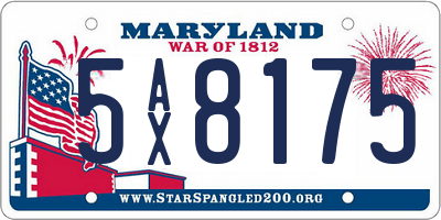 MD license plate 5AX8175