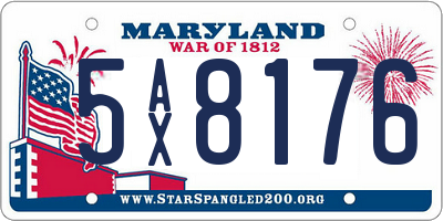 MD license plate 5AX8176