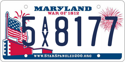 MD license plate 5AX8177