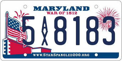MD license plate 5AX8183