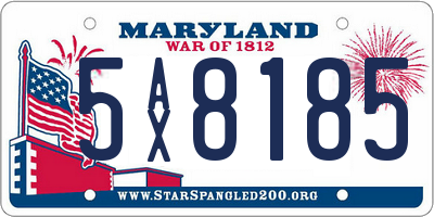MD license plate 5AX8185