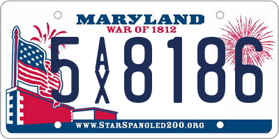 MD license plate 5AX8186