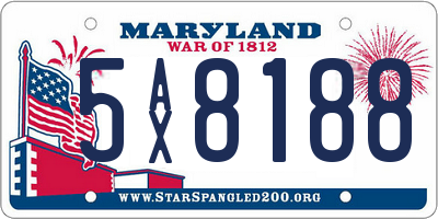 MD license plate 5AX8188