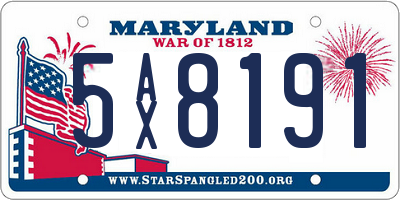 MD license plate 5AX8191