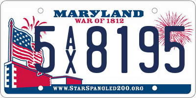 MD license plate 5AX8195