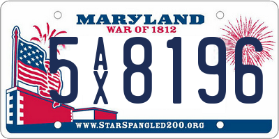 MD license plate 5AX8196