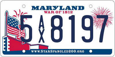 MD license plate 5AX8197