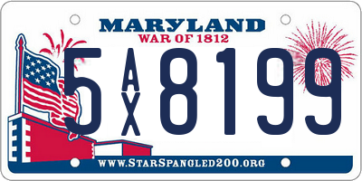MD license plate 5AX8199