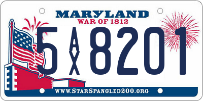 MD license plate 5AX8201
