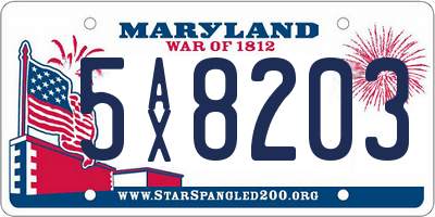 MD license plate 5AX8203