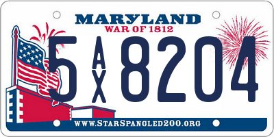 MD license plate 5AX8204