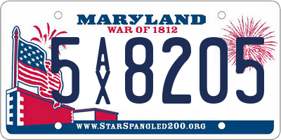 MD license plate 5AX8205