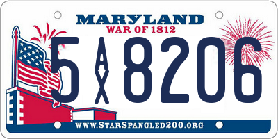 MD license plate 5AX8206