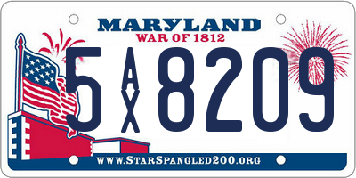 MD license plate 5AX8209