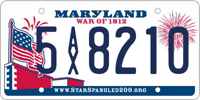 MD license plate 5AX8210