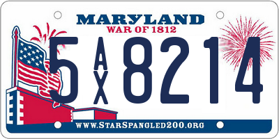 MD license plate 5AX8214