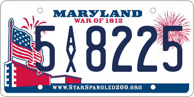 MD license plate 5AX8225