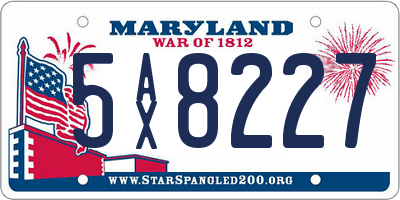 MD license plate 5AX8227