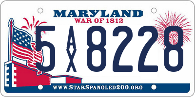 MD license plate 5AX8228