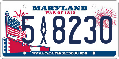 MD license plate 5AX8230