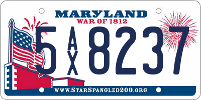 MD license plate 5AX8237