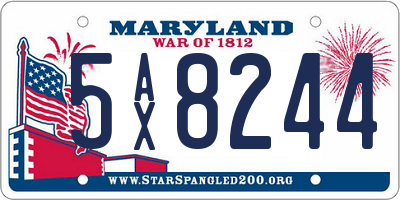 MD license plate 5AX8244