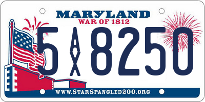 MD license plate 5AX8250
