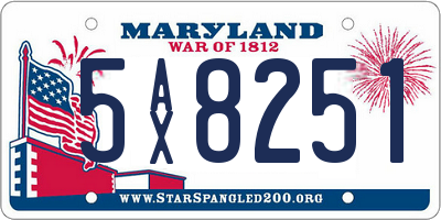 MD license plate 5AX8251