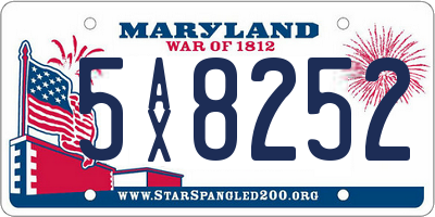 MD license plate 5AX8252