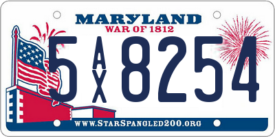 MD license plate 5AX8254