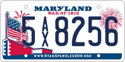 MD license plate 5AX8256