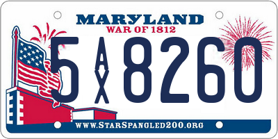 MD license plate 5AX8260