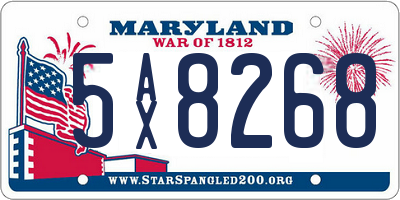 MD license plate 5AX8268