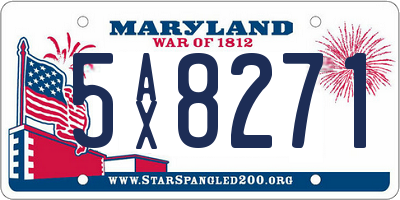 MD license plate 5AX8271