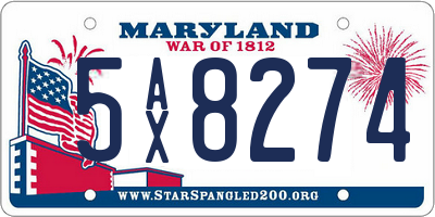 MD license plate 5AX8274