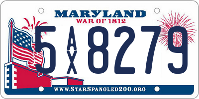MD license plate 5AX8279